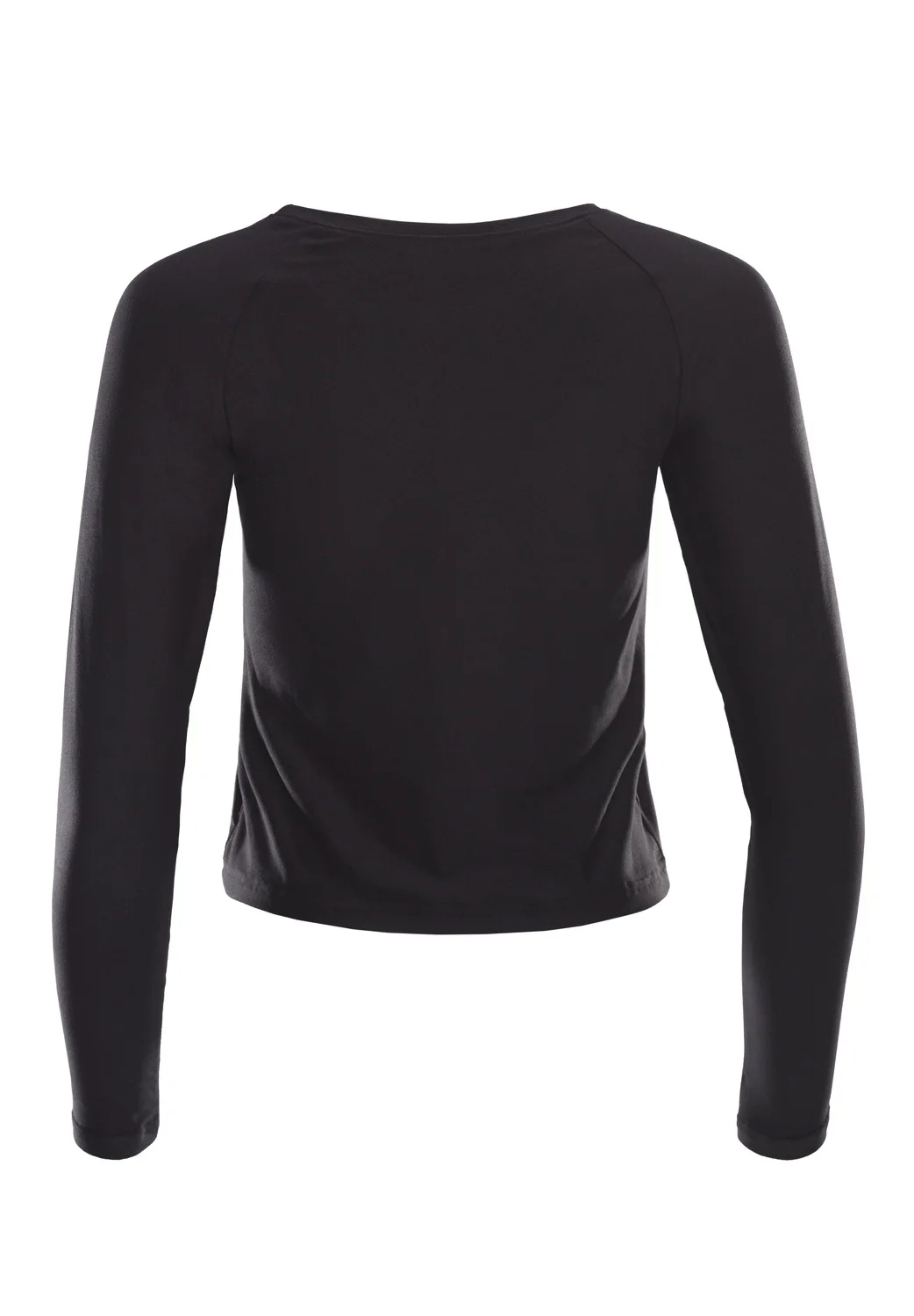 Custom Black Big Cat Crop Long sleeve top  Women