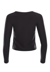Custom Black Big Cat Crop Long sleeve top  Women