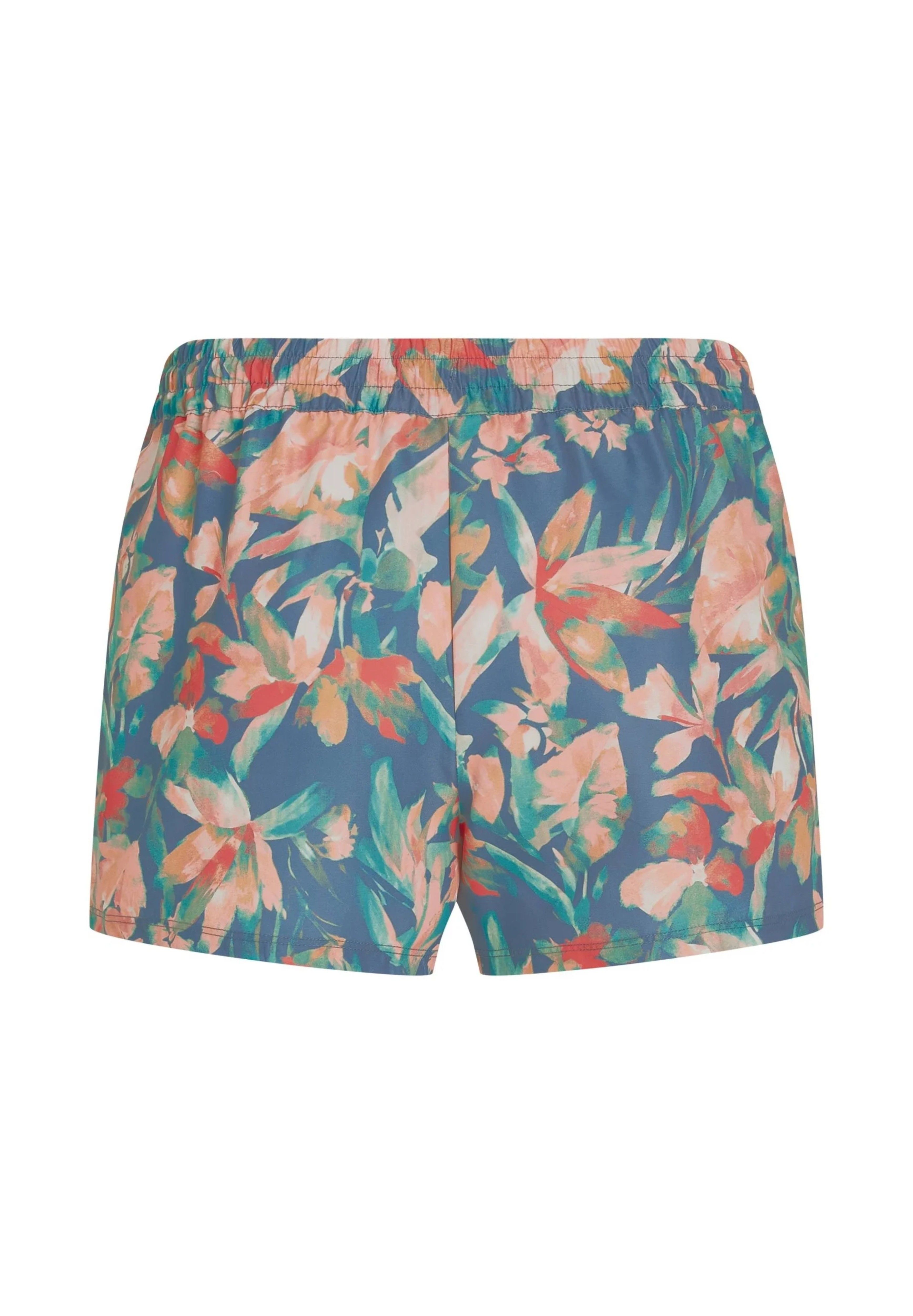 Swimming shorts in blue painted tropics for Women's Summer wear